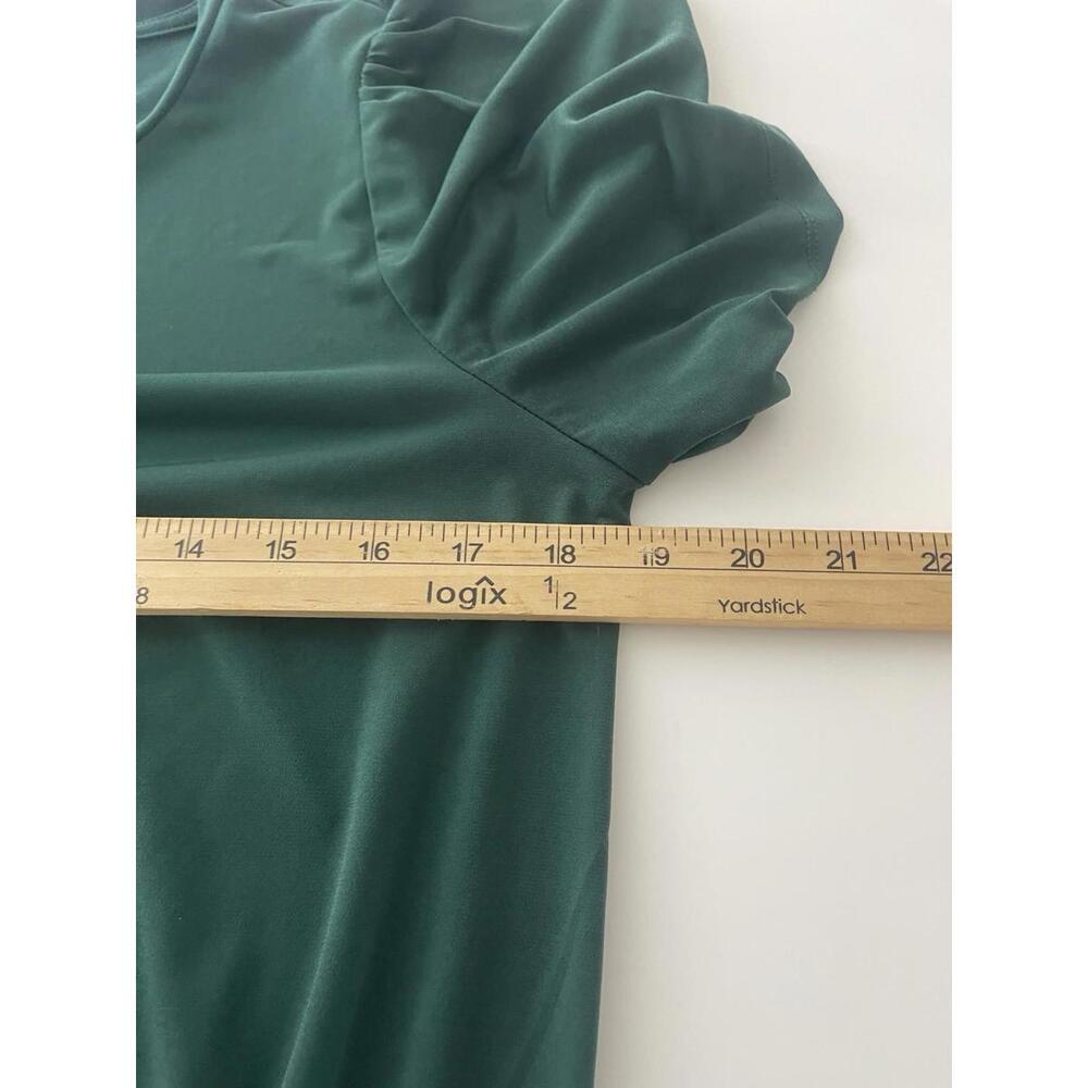 Michael Kors Women’s Green Blouse Size S Flutter Sleeve Smocked Waist Stretch Ca - Picture 6 of 9